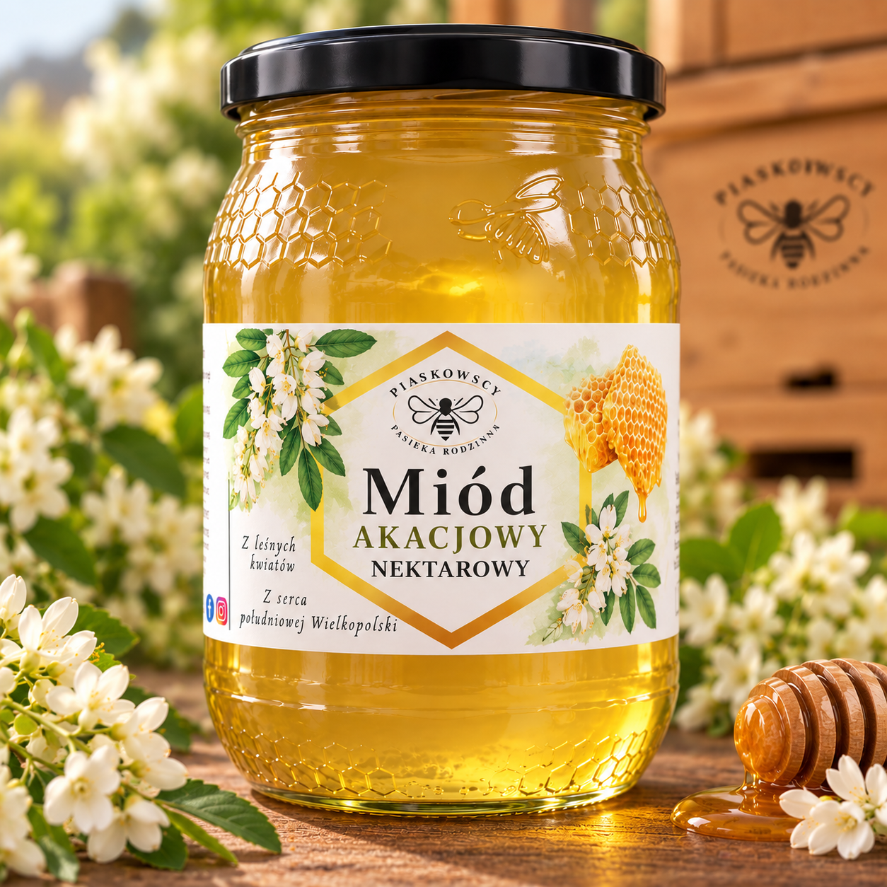 Miód akacjowy 1,2 kg