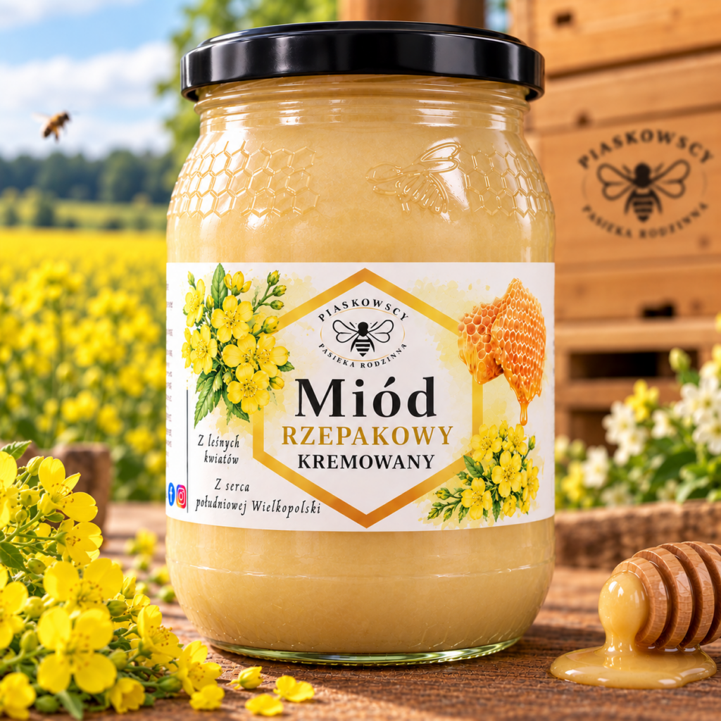 Miód rzepakowy kremowany 1,2 kg