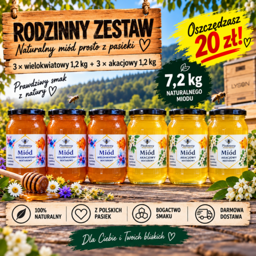 Zestaw 6 miodów - wielokwiatowy i akacjowy